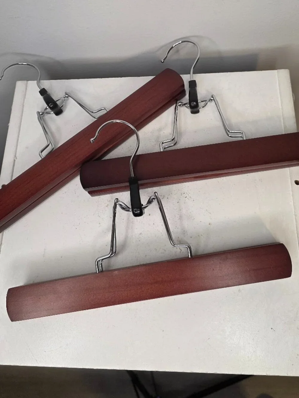 Hangers Wooden Clamp Lot of Three Pants Skirts